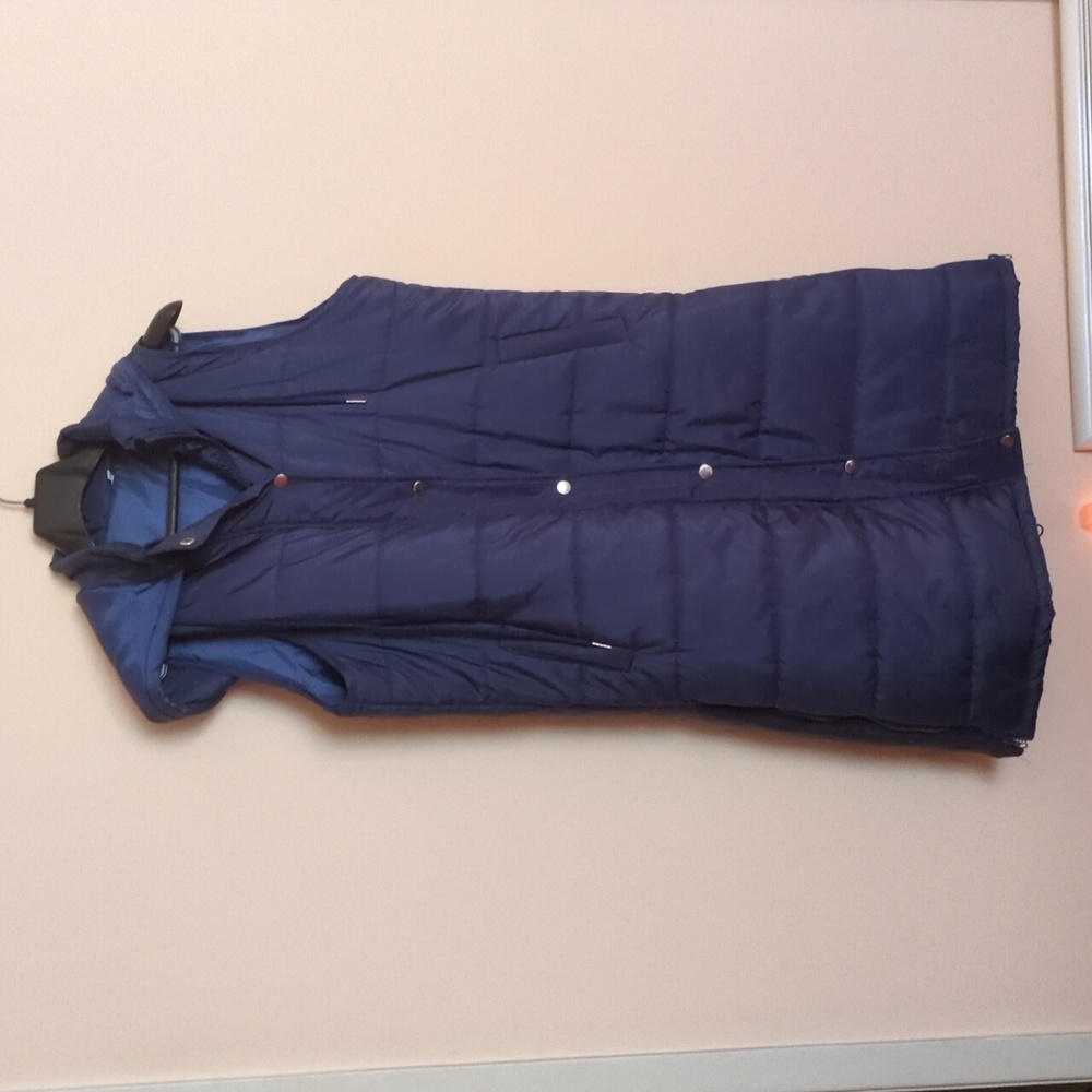 Blue long padded vest